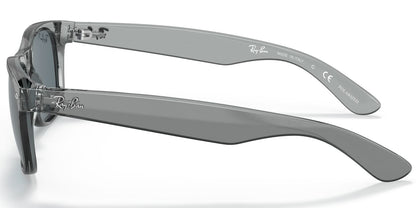 Ray-Ban 2132 New Wayfarer Polarised Transparent Grey Dark Blue RB2132 64503R (52)