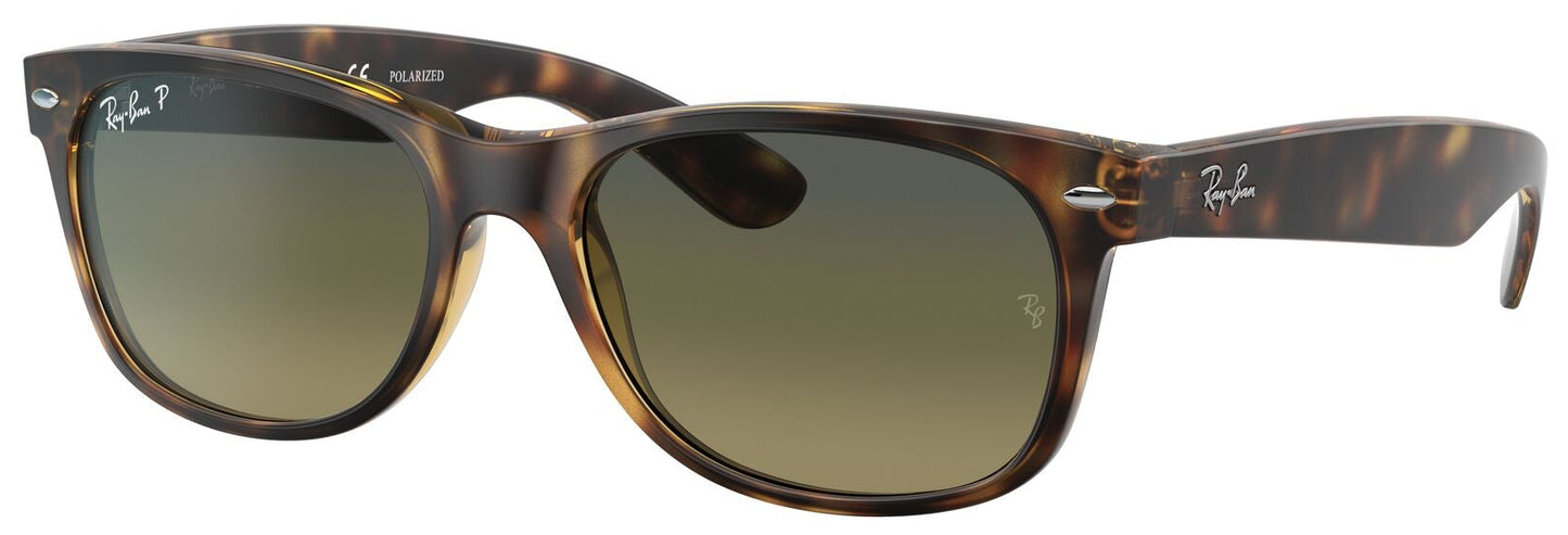 Ray-Ban 2132 New Wayfarer Polarised Matte Havana Blue/Green Gradient RB2132 894/76 (55)