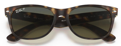 Ray-Ban 2132 New Wayfarer Polarised Matte Havana Blue/Green Gradient RB2132 894/76 (55)