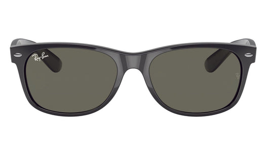 Ray-Ban 2132 New Wayfarer Shiny Black G15 Green RB2132 901L (55)