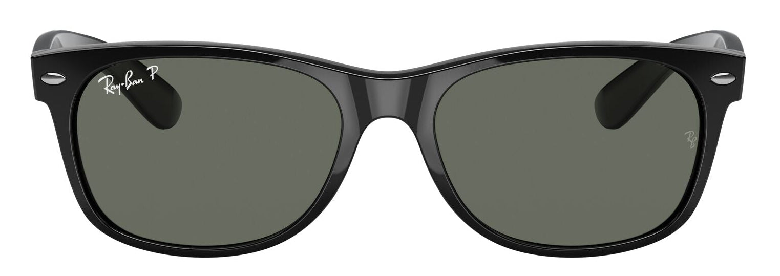 Ray-Ban New Wayfarer 2132 Polarised Gloss Black G15 Green (2132 901/58)