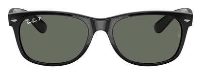 Ray-Ban 2132 New Wayfarer Polarised Gloss Black G15 Green RB2132 901/58 (55)