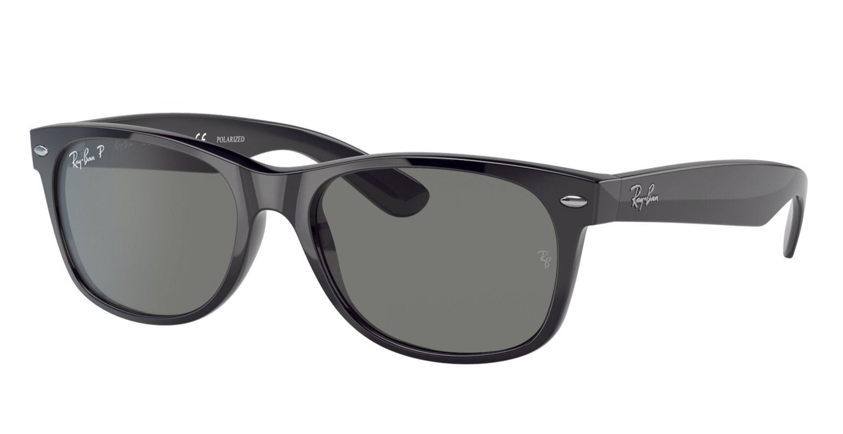 Ray-Ban New Wayfarer 2132 Polarised Gloss Black G15 Green (2132 901/58)