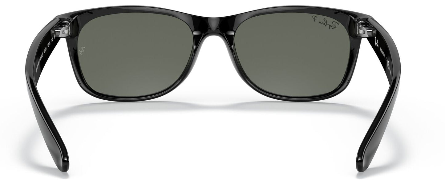 Ray-Ban 2132 New Wayfarer Polarised Gloss Black G15 Green RB2132 901/58 (55)