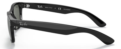 Ray-Ban 2132 New Wayfarer Polarised Gloss Black G15 Green RB2132 901/58 (55)