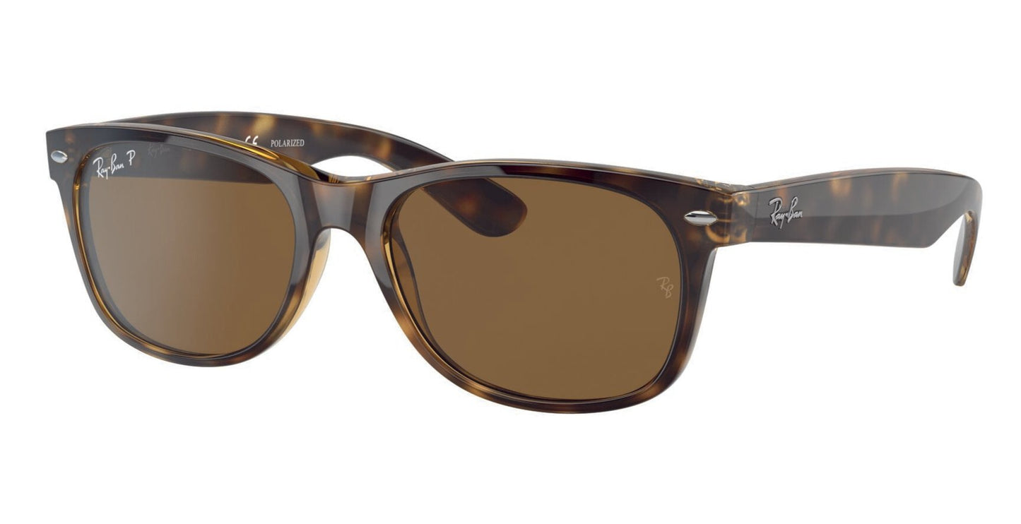 Ray-Ban New Wayfarer 2132 Polarised Shiny Tortoise B15 Brown (2132 902/57)