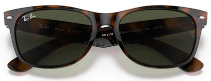 Ray-Ban 2132 New Wayfarer Tortoise G-15 Green RB2132 902 (52)