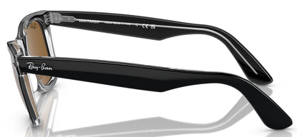 Ray-Ban 2140 Original Wayfarer Black On Transparent Brown RB2140 129433 (54)