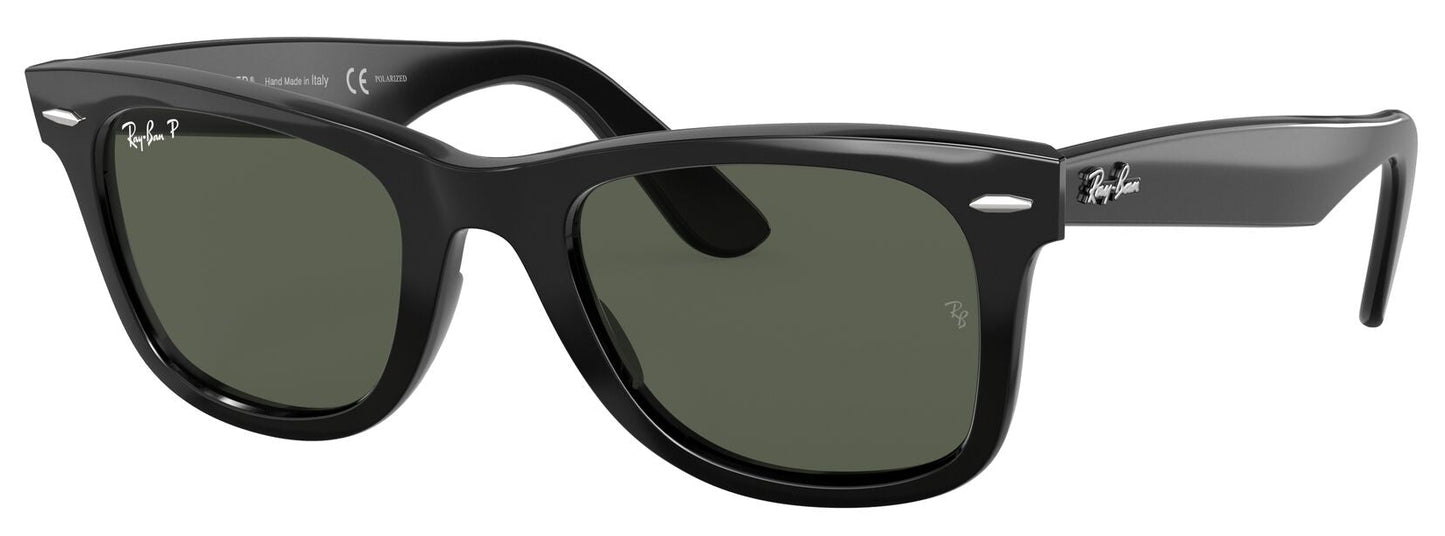 Ray-Ban 2140 Original Wayfarer Polarised Black Green RB2140 901/58 (50)