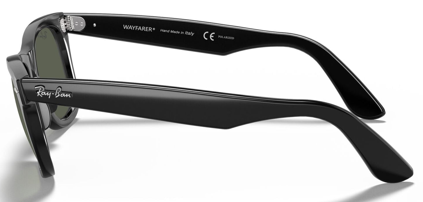 Ray-Ban 2140 Original Wayfarer Polarised Black Green RB2140 901/58 (50)