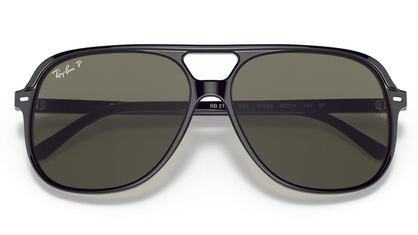 Ray-Ban Bill 2198 Polarised Shiny Black Green (2198 901/58)