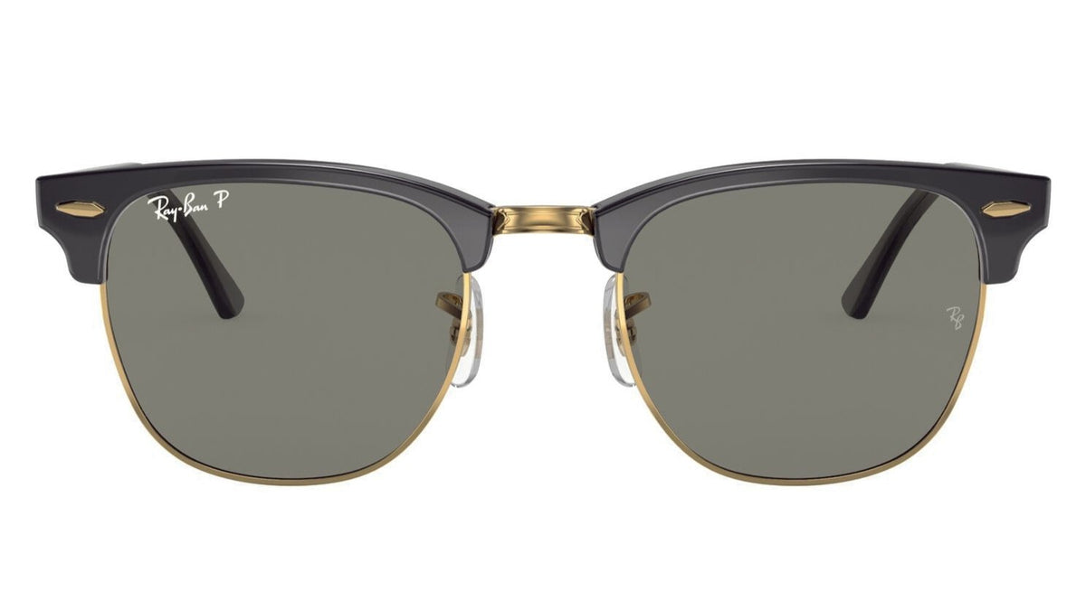 Ray Ban 3016 Clubmaster Polarised Black Crystal Green RB3016 901/58 (5 ...