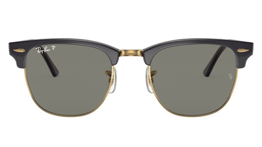 Ray Ban 3016 Clubmaster Polarised Black Crystal Green RB3016 901/58 (51)