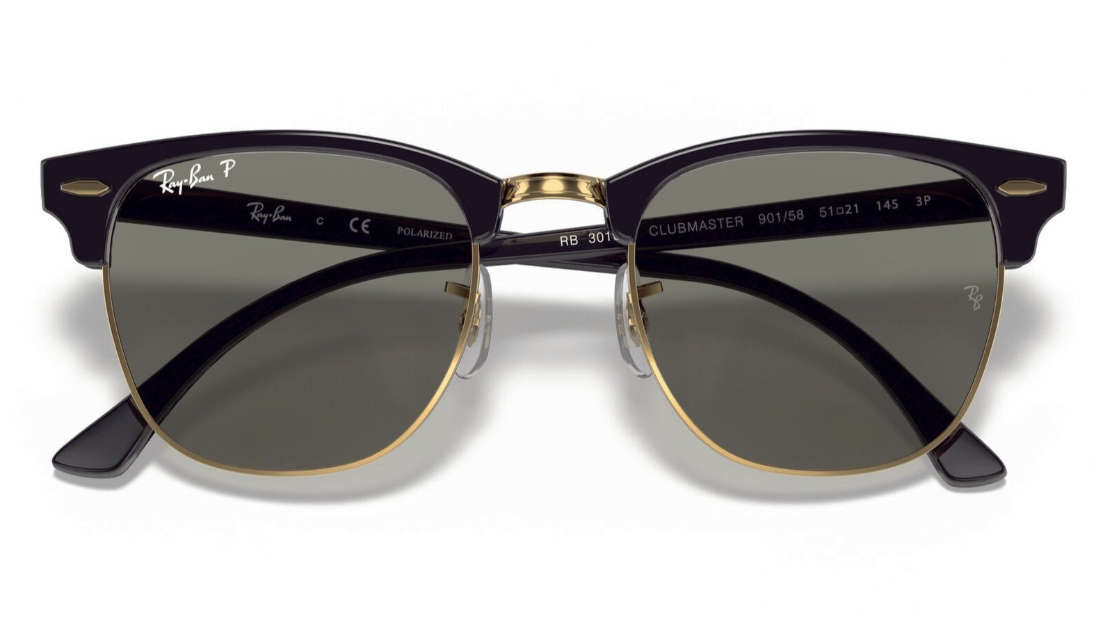 Ray-Ban Clubmaster Sunglasses | Polarised Black Green