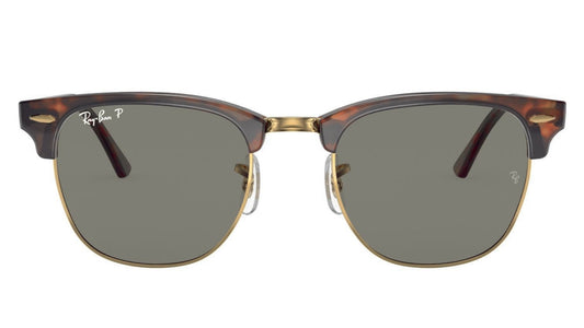 Ray-Ban 3016F Clubmaster Polarised Red Havana Crystal Green RB3016F 990/58 (55)
