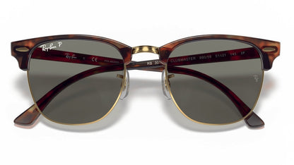 Ray-Ban Clubmaster 3016F Polarised Red Havana Crystal Green (3016F 990/58) (55)