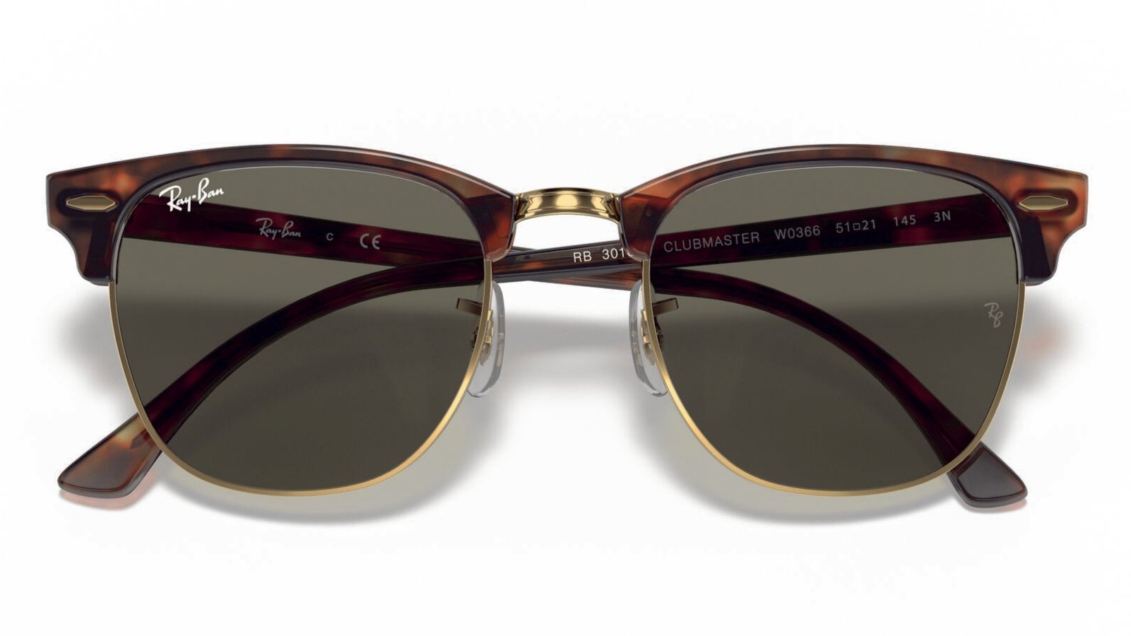 Ray-Ban Clubmaster Sunglasses Tortoise Crystal Green – Great