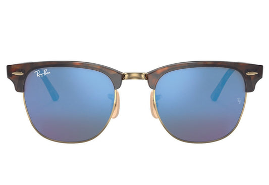 Ray Ban 3016 Clubmaster Sand Havana Gold Grey Mirror Blue RB3016 114/517 (51)