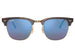 Ray Ban 3016 Clubmaster Sand Havana Gold Grey Mirror Blue RB3016 114/517 (51)