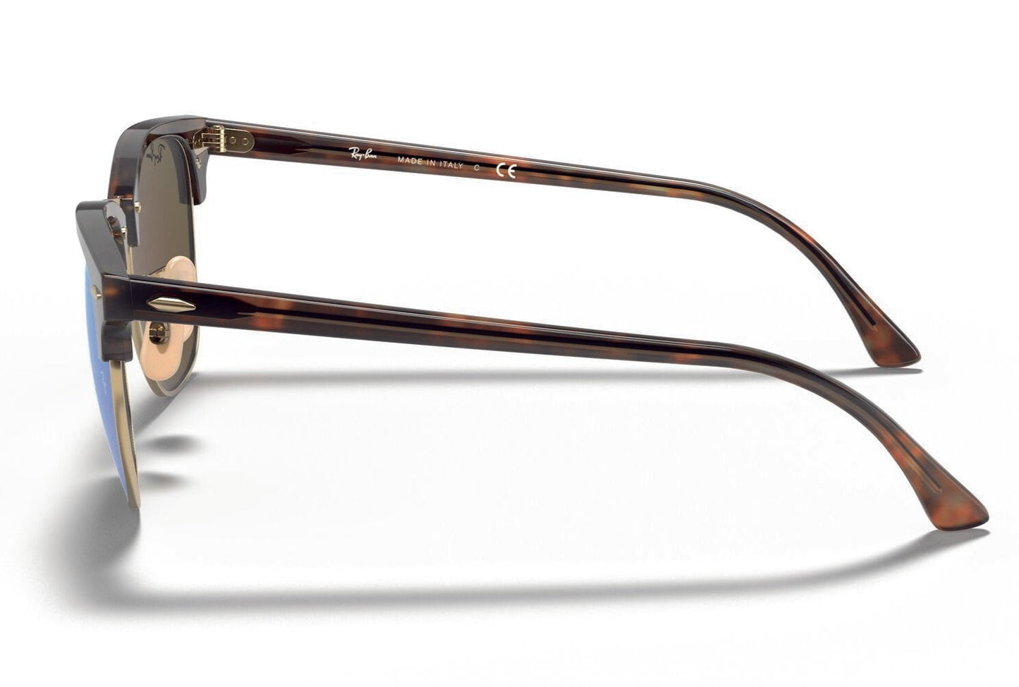 Ray Ban 3016 Clubmaster Sand Havana Gold Grey Mirror Blue RB3016 114/517 (51)