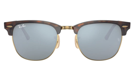 Ray-Ban Clubmaster 3016 Sand Havana Gold Light Green Mirror Silver (3016 114/530)