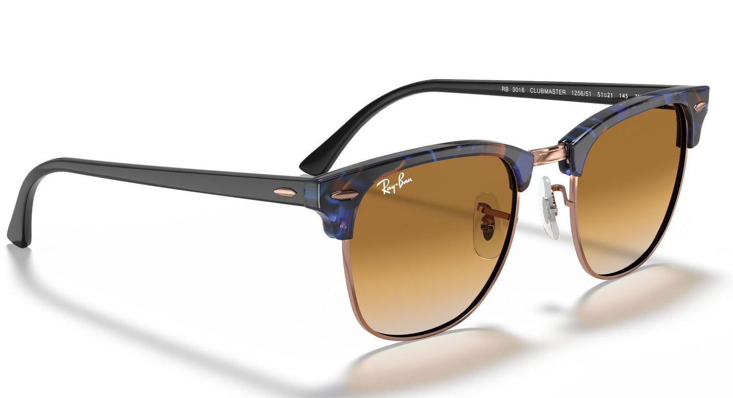 Ray Ban 3016 Clubmaster Brown Blue Light Brown Gradient RB3016 125651 (51)