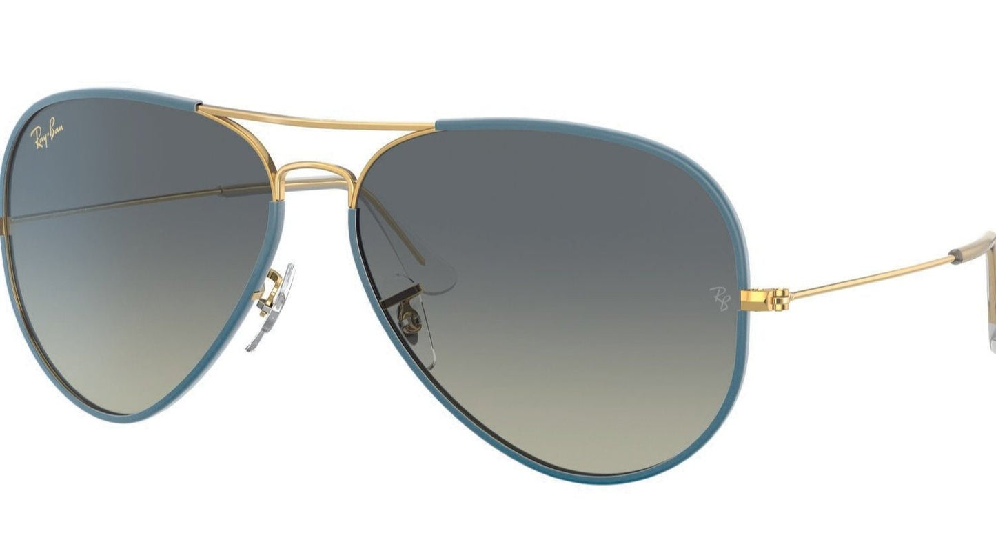 Ray-Ban Aviator 3025 Petroleum on Legend Gold Green Gradient (3025JM 9196BH)