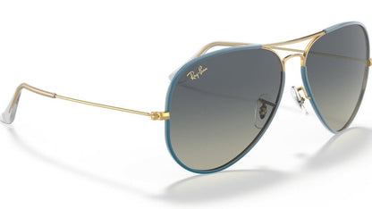 Ray-Ban Aviator 3025 Petroleum on Legend Gold Green Gradient (3025JM 9196BH)