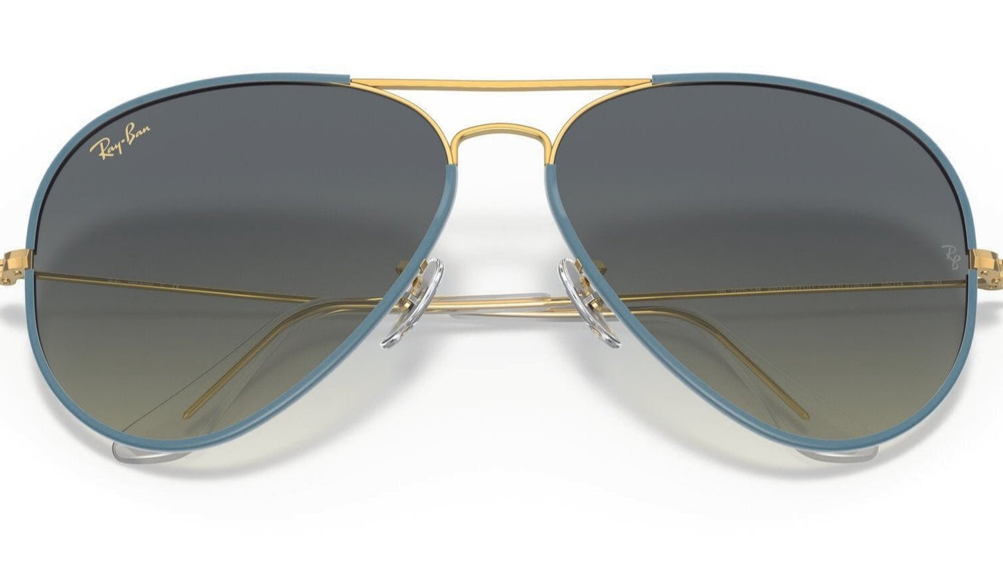 Ray-Ban Aviator 3025 Petroleum on Legend Gold Green Gradient (3025JM 9196BH)