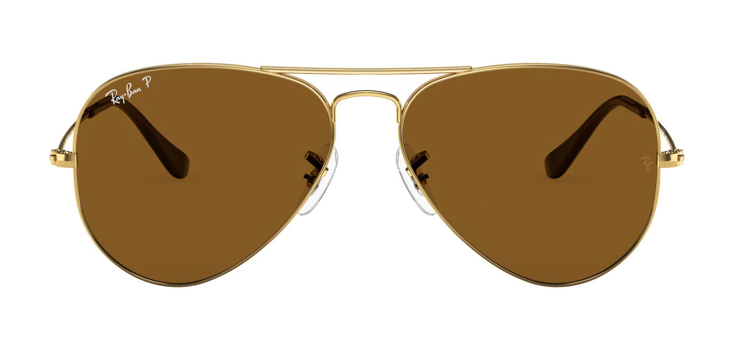 Ray-Ban 3025 Aviator Polarised Arista Gold Brown RB3025 001/57 (58 ...