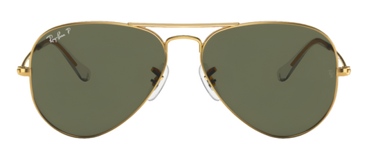 Ray-Ban 3025 Aviator Polarised Arista Gold G15 Green RB3025 001/58 (58)