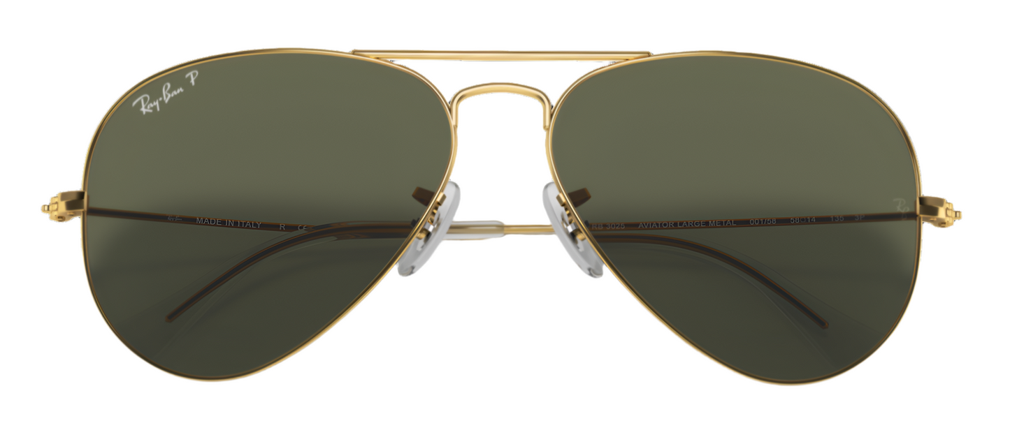 Ray-Ban Aviator 3025 (62) Polarised Arista Gold G15 Green (3025 001/58 62)