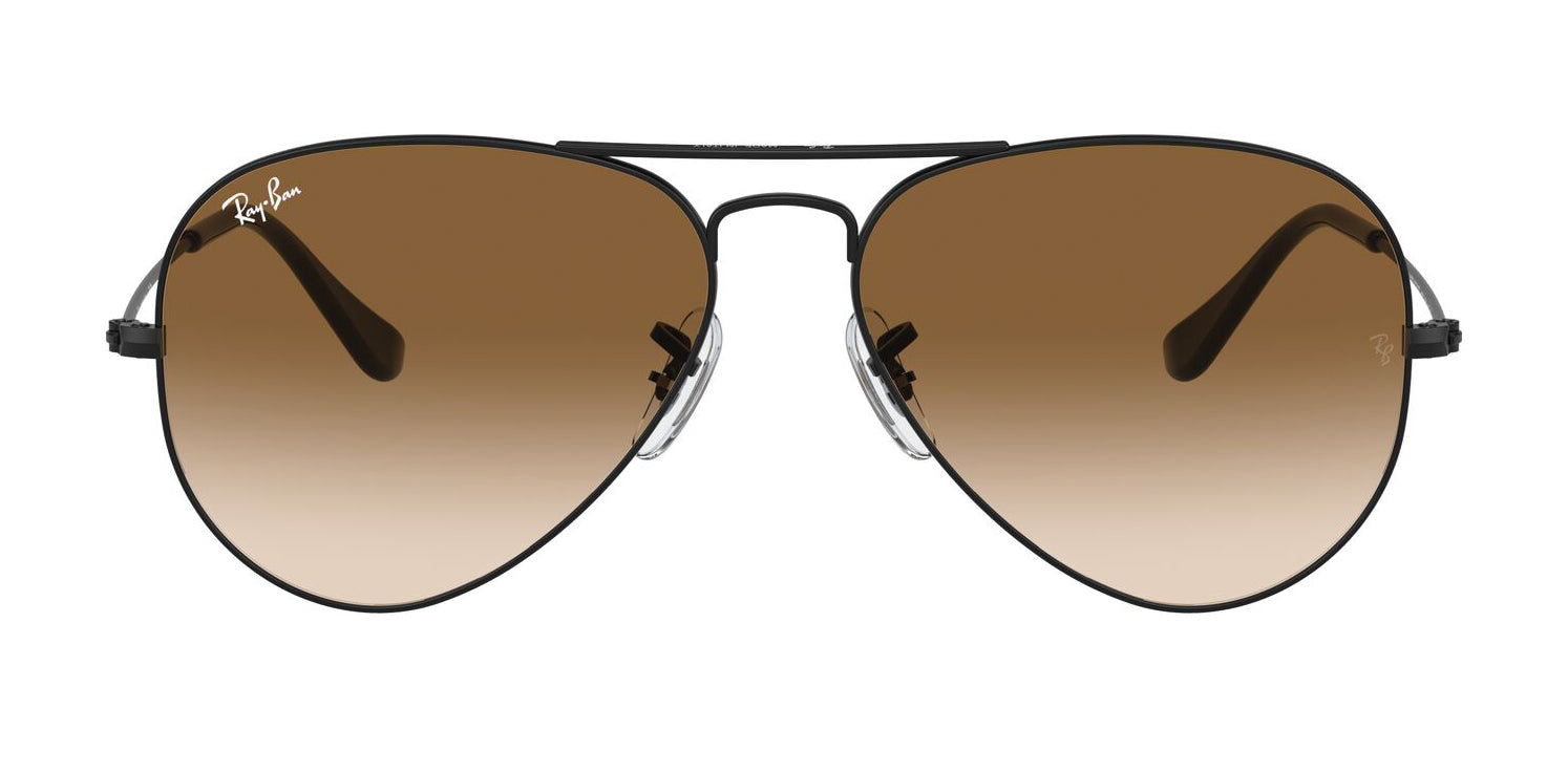 Ray-Ban 3025 Aviator Black Clear Brown Gradient RB3025 002/51 (62 ...