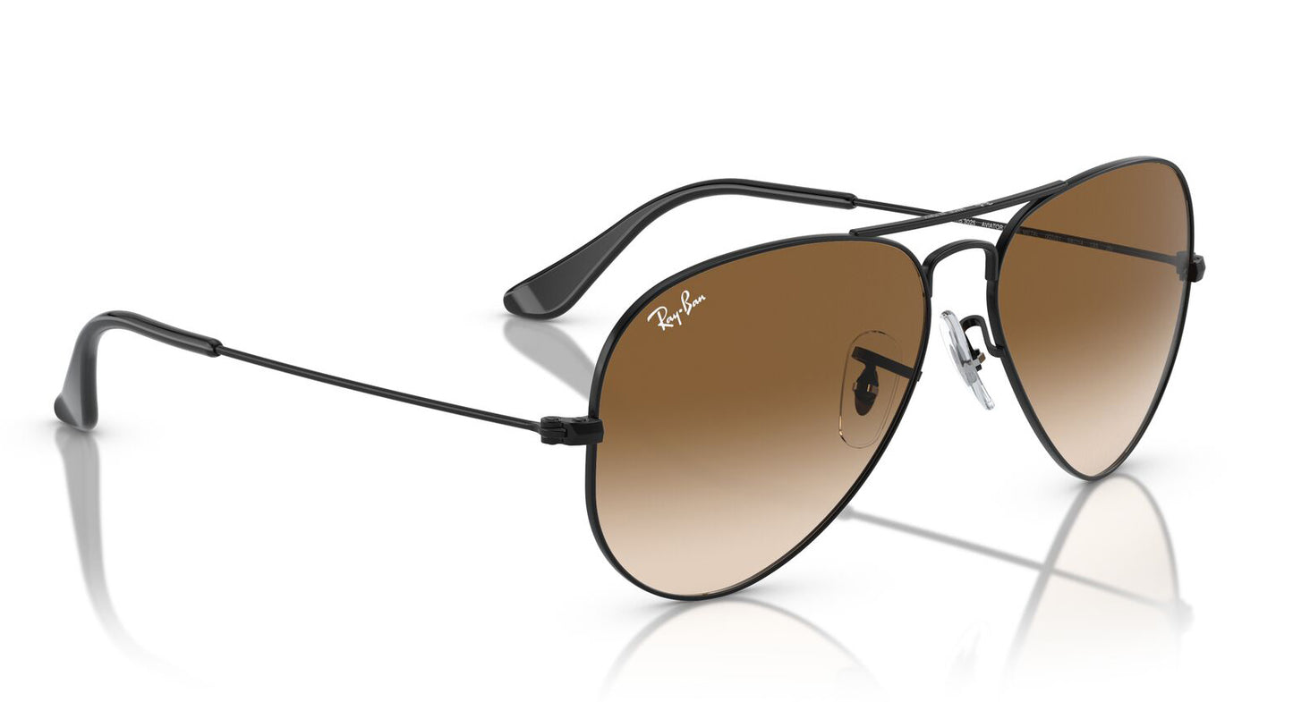 Ray-Ban Aviator 3025 Black Clear Brown Gradient RB3025 002/51 (58)
