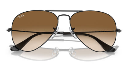 Ray-Ban Aviator 3025 Black Clear Brown Gradient RB3025 002/51 (58)