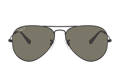 Ray-Ban Aviator 3025 (62) Polarised Black Green (3025 002/58 62)