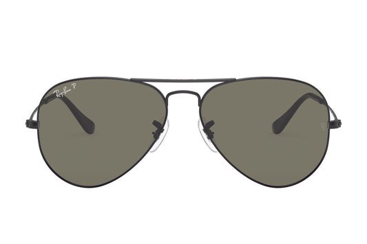 Ray-Ban 3025 Aviator Polarised Black Green RB3025 002/58 (58)