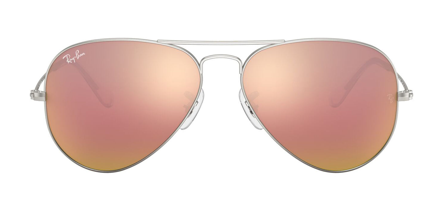 Ray-Ban Aviator 3025 Matte Silver Copper Mirror RB3025 019/Z2 (58)
