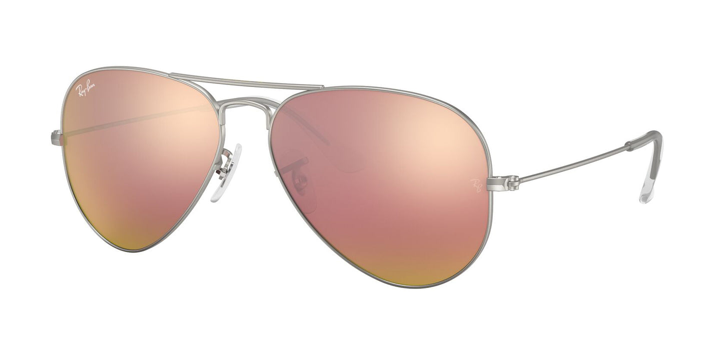 Ray-Ban Aviator 3025 Matte Silver Copper Mirror RB3025 019/Z2 (58)