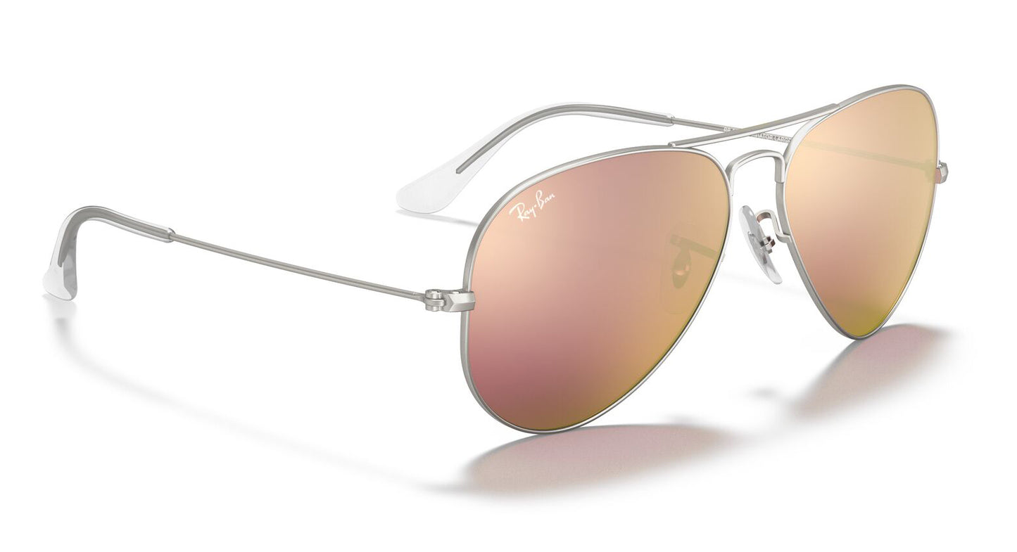 Ray-Ban Aviator 3025 Matte Silver Copper Mirror RB3025 019/Z2 (58)
