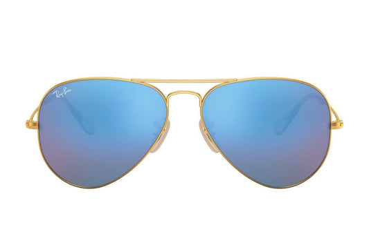 Ray-Ban 3025 Aviator Matte Gold Blue Mirror RB3025 112/17 (58)