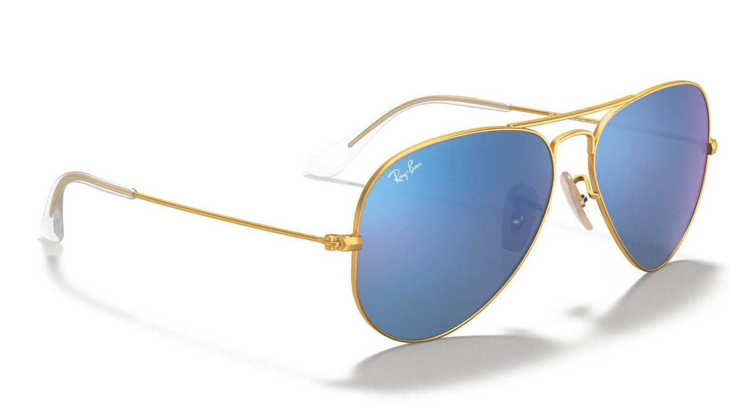 Ray-Ban Aviator 3025 Matte Gold Blue Mirror (3025 112/17)