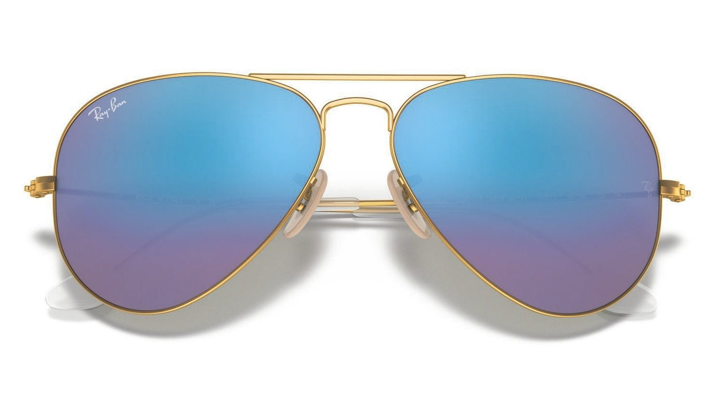 Ray-Ban Aviator 3025 Matte Gold Blue Mirror (3025 112/17)