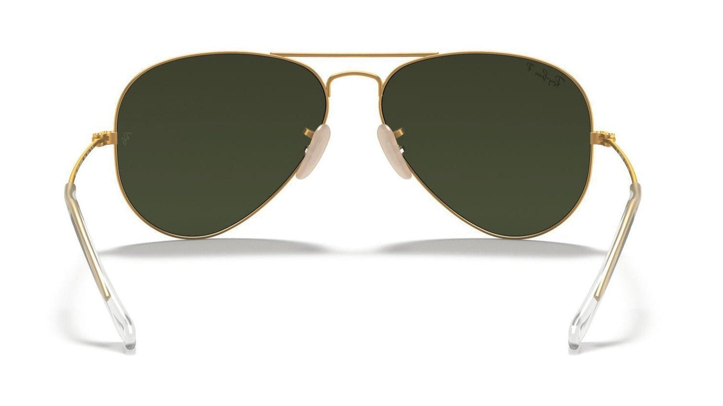 Ray-Ban Aviator Sunglasses Matte Gold Blue Mirror – Great