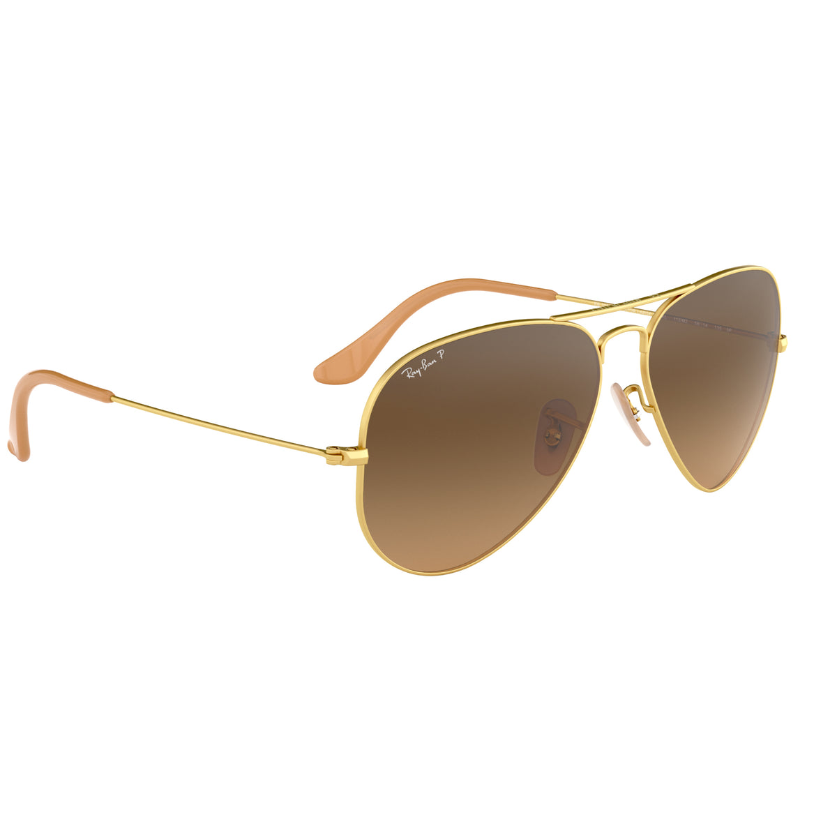 Ray-Ban Aviator Polarised Matte Arista Gradient Brown RB3025 112/M2 (58)