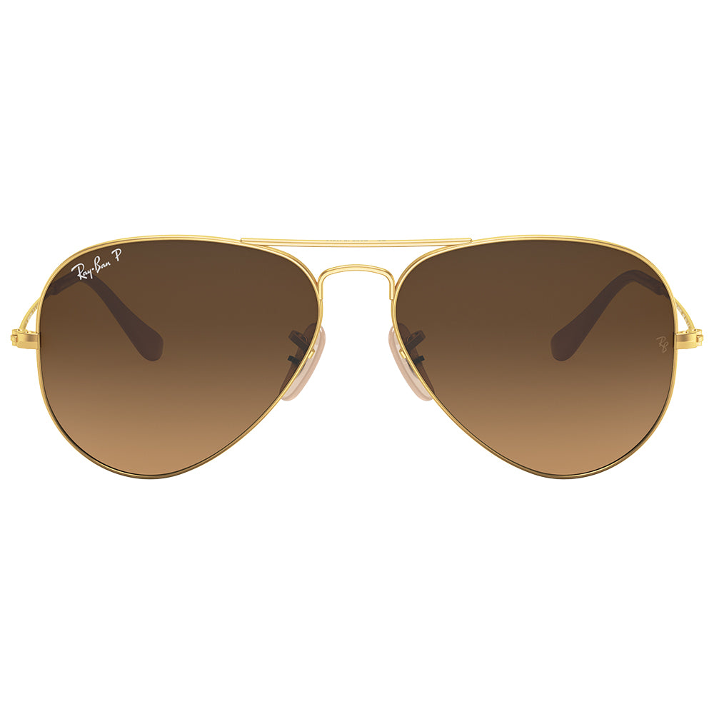 Ray-Ban Aviator Polarised Matte Arista Gradient Brown RB3025 112/M2 (58)