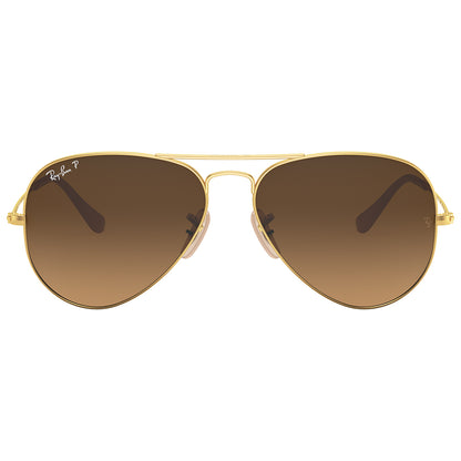Ray-Ban Aviator Polarised Matte Arista Gradient Brown RB3025 112/M2 (58)