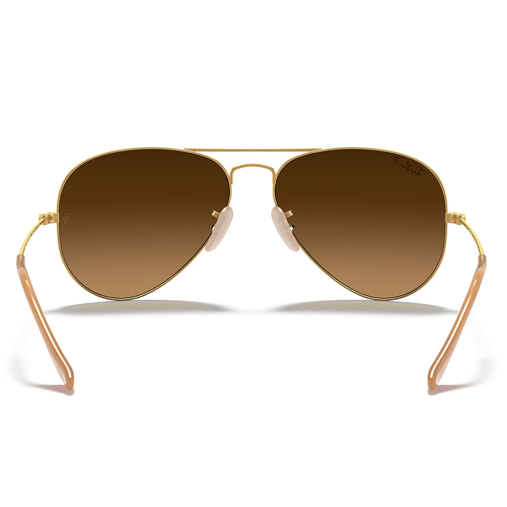 Ray-Ban Aviator Polarised Matte Arista Gradient Brown RB3025 112/M2 (58)