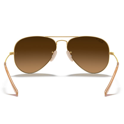 Ray-Ban Aviator Polarised Matte Arista Gradient Brown RB3025 112/M2 (58)