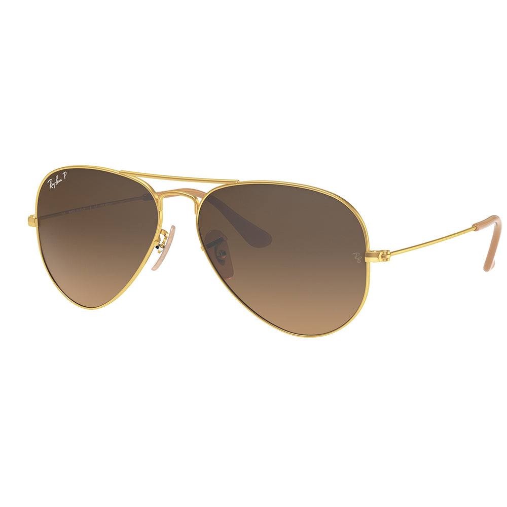 Ray-Ban Aviator Polarised Matte Arista Gradient Brown RB3025 112/M2 (58)